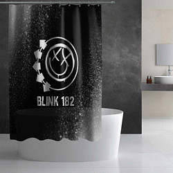Шторка для душа Blink 182 glitch на темном фоне, цвет: 3D-принт — фото 2