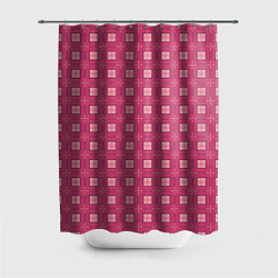 Шторка для душа Розовый клетчатый паттерн, цвет: 3D-принт