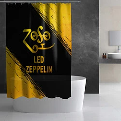 Шторка для душа Led Zeppelin - gold gradient, цвет: 3D-принт — фото 2