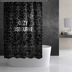 Шторка для душа Ozzy Osbourne glitch на темном фоне посередине, цвет: 3D-принт — фото 2