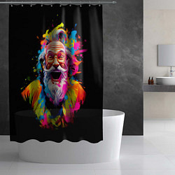 Шторка для душа Санта Клаус на празднике Холи, цвет: 3D-принт — фото 2