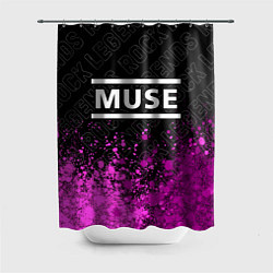 Шторка для душа Muse rock legends посередине, цвет: 3D-принт
