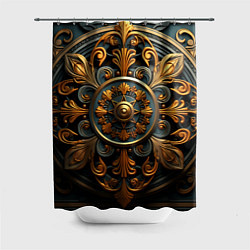 Шторка для душа Круглый орнамент в викингском стиле, цвет: 3D-принт
