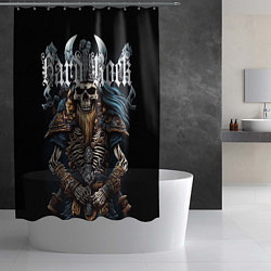 Шторка для душа Скелет викинга под Hard Rock, цвет: 3D-принт — фото 2
