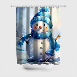 Шторка для душа Большой снеговик, цвет: 3D-принт