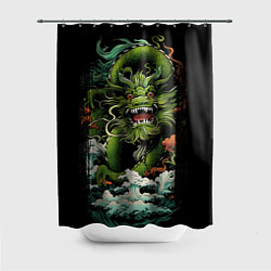 Шторка для ванной Зеленый дракон символ года