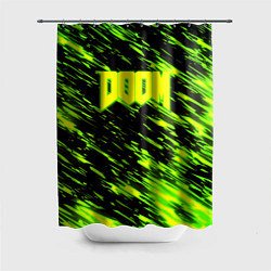 Шторка для душа Doom огенное лого кислотное, цвет: 3D-принт