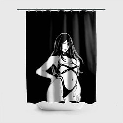 Шторка для душа Унохана на черном фоне, цвет: 3D-принт