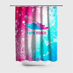 Шторка для душа Papa Roach neon gradient style, цвет: 3D-принт