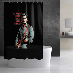 Шторка для душа Че Гевара с гитарой, цвет: 3D-принт — фото 2