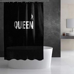 Шторка для душа Queen glitch на темном фоне посередине, цвет: 3D-принт — фото 2