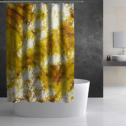 Шторка для душа Желто-белая абстракция, цвет: 3D-принт — фото 2