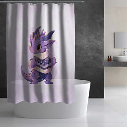 Шторка для душа Милый фиолетовый дракон, цвет: 3D-принт — фото 2
