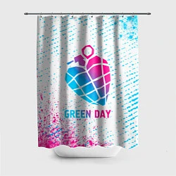 Шторка для душа Green Day neon gradient style, цвет: 3D-принт