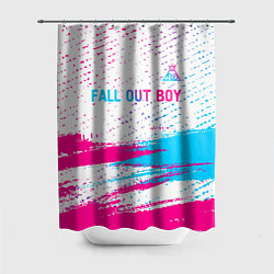 Шторка для душа Fall Out Boy neon gradient style посередине, цвет: 3D-принт