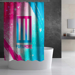 Шторка для душа Paramore neon gradient style, цвет: 3D-принт — фото 2