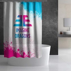 Шторка для душа Imagine Dragons neon gradient style, цвет: 3D-принт — фото 2