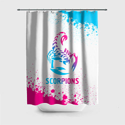 Шторка для душа Scorpions neon gradient style, цвет: 3D-принт