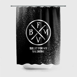 Шторка для душа Bullet For My Valentine glitch на темном фоне, цвет: 3D-принт