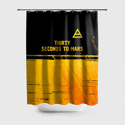Шторка для душа Thirty Seconds to Mars - gold gradient посередине, цвет: 3D-принт