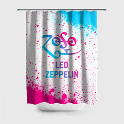 Шторка для душа Led Zeppelin neon gradient style, цвет: 3D-принт