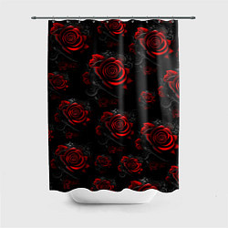 Шторка для душа Красные розы цветы, цвет: 3D-принт
