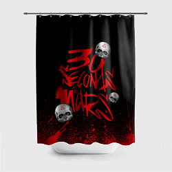 Шторка для душа Thirty seconds to mars skulls, цвет: 3D-принт