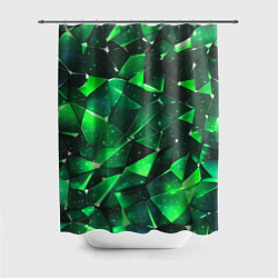 Шторка для душа Зелёное разбитое стекло, цвет: 3D-принт