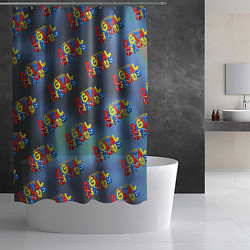 Шторка для душа The amazing digital circus pattern, цвет: 3D-принт — фото 2