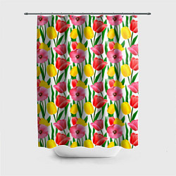 Шторка для душа Colorful tulips, цвет: 3D-принт