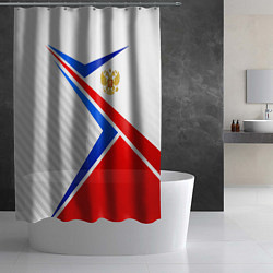Шторка для душа Герб РФ - классические цвета флага, цвет: 3D-принт — фото 2