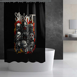 Шторка для душа Slipknot метал-группа, цвет: 3D-принт — фото 2