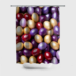 Шторка для ванной Красные и фиолетовые пасхальные яйца