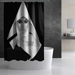 Шторка для душа Techno храм роковая монашка, цвет: 3D-принт — фото 2