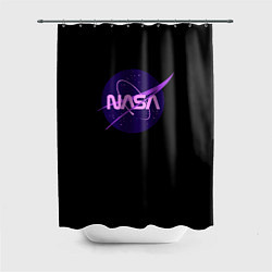 Шторка для душа NASA neon space, цвет: 3D-принт