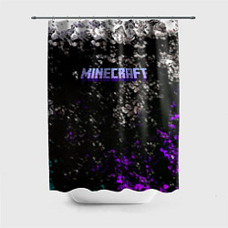 Шторка для ванной Minecraft брызги красок неон
