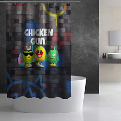Шторка для душа Чикен Ган - граффити, цвет: 3D-принт — фото 2