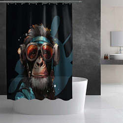 Шторка для душа Крутая обезьяна в очках, цвет: 3D-принт — фото 2