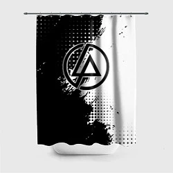 Шторка для душа Linkin park - черно-белая абстракция, цвет: 3D-принт