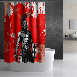 Шторка для душа Спартак победитель крупно - красные брызги крови, цвет: 3D-принт — фото 2