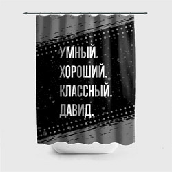 Шторка для душа Умный, хороший, классный: Давид, цвет: 3D-принт