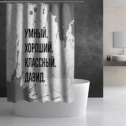 Шторка для душа Умный, хороший и классный: Давид, цвет: 3D-принт — фото 2