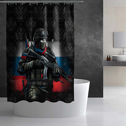 Шторка для душа Русский солдат, цвет: 3D-принт — фото 2