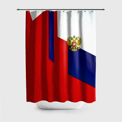 Шторка для душа Спортивная текстура герб России, цвет: 3D-принт