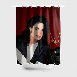 Шторка для душа Michael Jackson с пантерой и автографом, цвет: 3D-принт