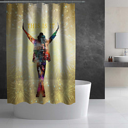 Шторка для душа Michael Jackson THIS IS IT - с салютами на золотом, цвет: 3D-принт — фото 2
