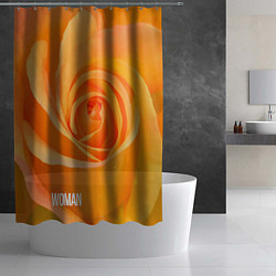Шторка для душа Оранжевая роза - woman, цвет: 3D-принт — фото 2