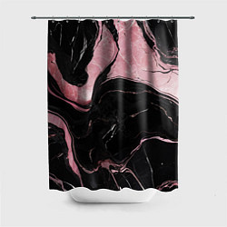 Шторка для душа Черно-розовый мрамор, цвет: 3D-принт