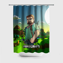 Шторка для душа Minecraft персонаж зеленый мир, цвет: 3D-принт