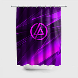 Шторка для душа Linkin park neon stripes logo, цвет: 3D-принт